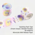 Holographic pastel gradient masking tape with dreamy star patterns for journaling - Starlight Paradise