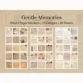 Vintage αυτοκόλλητα χαρτιού washi για scrapbooking με 15 σχέδια και 30 φύλλα ανά πακέτο - 30 Φύλλα / Γλυκές Αναμνήσεις