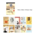Set papel scrapbooking vintage serie Recuerdo del Pasado 50 hojas 70x100mm collage retro - 50 Hojas / Missing the old