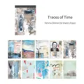 Papel de scrapbooking vintage estético 50 hojas 70x100mm pack collage - 50 Hojas / Rastros del Tiempo