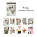 Set de papel de material para scrapbooking vintage con diseño de carta - 50 Hojas / Una Carta