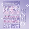 Early Foam Milky Way serie paarse bubbel stickers voor scrapbook, gecoat papier 160x225mm - 1 stuk / Proloog van de zevende pagina