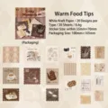 Retro letterpress relief stamp stickers made of white kraft paper for scrapbooking - 20 Sheets/Pack / Warm Food Tips