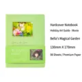 Cuaderno de tapa dura verde claro diario temático de películas con unas 98 hojas - El Jardín Fantástico de Bella / 98 Hojas