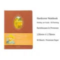 Brown hardcover notebook featuring Van Gogh's Farmhouse in Provence oil painting art - Farmhouse in Provence / 98 Sheets