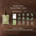 Set di adesivi e cartoline a tema venature delle foglie in PET e carta speciale - 46 Pezzi per Confezione / Vena fogliare