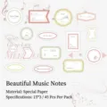 Vintage musical themed scrapbooking stickers made of specialty paper in a 45 pieces set - 45 Pieces/Pack / Wonderful Yuefu