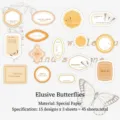 Vintage Schmetterling Sticker Set mit dekorativem englischem Text, 45 Blatt Packung - 45 Stück/Packung / Butterfly