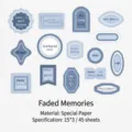 Vintage aesthetic English paper stickers for scrapbooking and DIY journaling, 45 pieces set. - 45 Pieces/Pack / Faded Memories