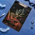 Holographic crane design acrylic clipboard with gold foil for office and school supplies - Laser Gold Stamping (BJ18) / Crane Black (Laser Gold Stamping)
