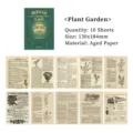 Vintage botanical garden decorative paper sheets for scrapbooking 10pcs - 10 Sheets Set / Botanical Garden