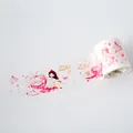 Girl's Dream series washi tape with pink watercolor illustrations for DIY journaling - Fruit Girl