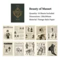 Vintage book page material paper for scrapbooking and journaling, set of 10 sheets - 10 Sheets Set / Muse Beauty