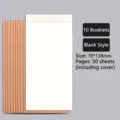 Set of 10 professional portable blank white paper memo pads with kraft paper cover - Blank Pages / Pack of 10
