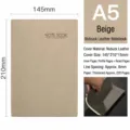 Σημειωματάριο A5 από δέρμα nubuck σε ανοιχτό μπεζ με χοντρές σελίδες για γραφείο - A5 Νούμπουκ Μπεζ 220 Σελίδες