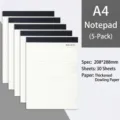 Packung mit 5 A4-Notizblöcken mit jeweils 30 Blatt hochwertigem, verdicktem Daolin-Papier - Innenseiten-Nachfüllpackung / 5 Stück Notizblock-Nachfüllungen