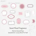 45 Vintage-Aufkleber aus Spezialpapier mit rosa Blumenmotiven für DIY-Scrapbooking - 45 Stück/Packung / Sweet floral fragrance