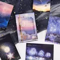 Künstlerisches Postkarten Geschenkset mit schönen Motiven von Feuerwerk - Mondspuren Feuerwerk / 30 Blatt