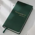 Premium dark green leather hardcover to-do list planner notebook with elegant gold stamping - Dark Green (Worthwhile Day)