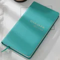 Premium teal leather hardcover notebook planner with gold-stamped To-Do List design - Cyan Blue (Don't be too easy)