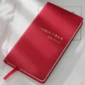 Elegant red leather hardcover journal with gold-stamped To-Do List text on cover - Dark Red (All the best)