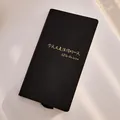 Premium black leather hardcover daily planner notebook with To-Do List gold stamping design - Black (Worthwhile Day 2)