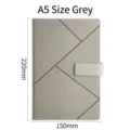 Eleganter grauer A5 Business-Notizblock mit geometrischem Muster und Magnetverschluss - Geprägter Schnallen-Stil / A5 / Grau