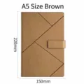 A5 Business Notizbuch mit minimalistischem geometrischem Einband in der Farbe Kaffeebraun - Geprägter Schnallen-Stil / A5 / Braun