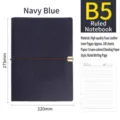 Σημειωματάριο B5 Navy Blue από Δέρμα PU με 100 Φύλλα Χαρτιού Χωρίς Ξύλο με Γραμμές - Ριγέ σελίδες / B5 / Ναυτικό μπλε
