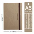 Cuaderno A5 de cuero texturizado caqui con banda elástica y 110 hojas de papel premium - A5绑带220页 / Caqui
