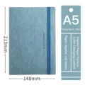 Cuaderno de negocios para oficina azul A5 de cuero con cierre de banda elástica - A5绑带220页 / Azul