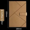 B5 Notizbuch mit Magnetverschluss in Kaffeebraun und geometrischem Cover - B5 Geprägt Mit Schnalle (Kaffee) / B5 Größe