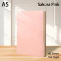 Σημειωματάριο A5 από μαλακό δέρμα σε χρώμα Sakura Pink, 80 φύλλα 160 σελίδες - 80 Φύλλα Ροζ Ανθών Κερασιάς
