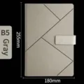 B5 graues PU-Leder Business Notizbuch mit Magnetschließe und geometrischem Muster - B5 Geprägt Mit Schnalle (Grau) / B5 Größe