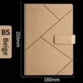 Professionelles beiges B5-Notizbuch mit Magnetverschluss und geometrischem Cover - B5 Geprägt Mit Schnalle (Beige) / B5 Größe