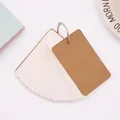 Blanko-Lernkarten mit Metallring, weißes und braunes Kraftpapier für Notizen - 9x5.4cm / Weiße Lernkarten Mit Abgerundeten Ecken Und Ring / 50 Blatt / Weiß