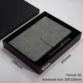 Hellgraues A5 Business-Notizbuch-Geschenkset mit Stift und schwarzer Premium-Box - A5 / Business-Geschenkbox-Set / Grau