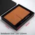 Hochwertiges A5 Notizbuch aus braunem Leder und Stift Geschäftsgeschenkset im Box - A5 / Business-Geschenkset (JDDZ088) / Braun