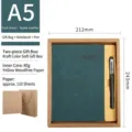 A5 Business Notizbuch Geschenkset mit Stift in dunkelgrünem Nubukleder für das Büro - Nubukleder Dunkelgrün Weich Geschenkkarton Stil