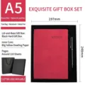 Rosarotes A5-Notizbuch-Geschenkset aus Nubukleder mit Metallstift und Box - Nubukleder Rosenrot Hart-Geschenkkarton Stil