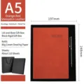 A5 Notizbuch-Geschenkset aus orangefarbenem Nubukleder mit Metallstift und schwarzer Box - Orangerotes Kunstleder Hard Gift Box Stil