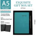 A5 Meergrünes Leder-Notizbuch-Geschenkset mit Metallstift und Tasche - Meergrünes Kunstleder Hard Gift Box Stil