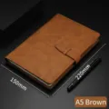 Minimalistisches A5 braunes Kunstleder-Notizbuch mit Schnallenverschluss und Stift - A5 / Minimalistischer Schnallen-Stil (JDDZ088) / Braun