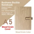 Cuaderno A5 profesional de hojas sueltas con textura de madera y hebilla metálica segura - Estilo Hebilla Metálica / A5 (165*230mm) / 194 Páginas / Veta de Madera