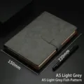 A5 minimalistisches Notizbuch aus Kunstleder in Hellgrau mit Schnallenverschluss, 150x220mm - A5 / Minimalistischer Schnallen-Stil (JDDZ088) / Hellgrau