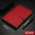Minimalistisches rotes A5-Notizbuch aus Kunstleder mit sicherem Schnallenverschluss - A5 / Minimalistischer Schnallen-Stil (JDDZ088) / Rot