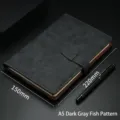 Premium dunkelgraues A5 Kunstleder Notizbuch Journal mit stilvollem Schnallenverschluss - A5 / Minimalistischer Schnallen-Stil (JDDZ088) / Dunkelgrau