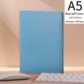 Premium A5 Notizbuch aus blauem Kunstleder mit 100 Blatt und 200 Seiten Umfang - A5 / Minimalistischer Softcover-Stil (200 Seiten) / Blau
