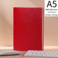 Rotes A5 Notizbuch aus weichem Kunstleder mit 200 Seiten für Büro und Business - A5 / Minimalistischer Softcover-Stil (200 Seiten) / Rot
