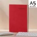 Rotes A5-Notizbuch aus Kunstleder für das Büro, minimalistisches Business-Tagebuch - A5 / Nubuck Textur Stil (220 Seiten) / Rot